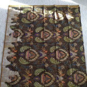 vintage 60s cotton printed fabric piece